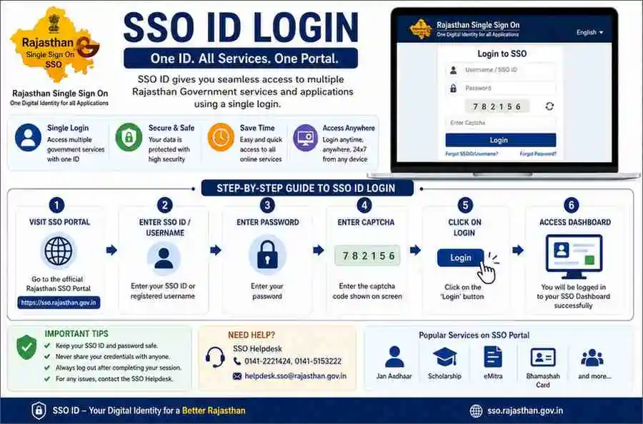 SSO ID Login 2 Rajasthan SSO ID Login page for secure access to government services and online applications