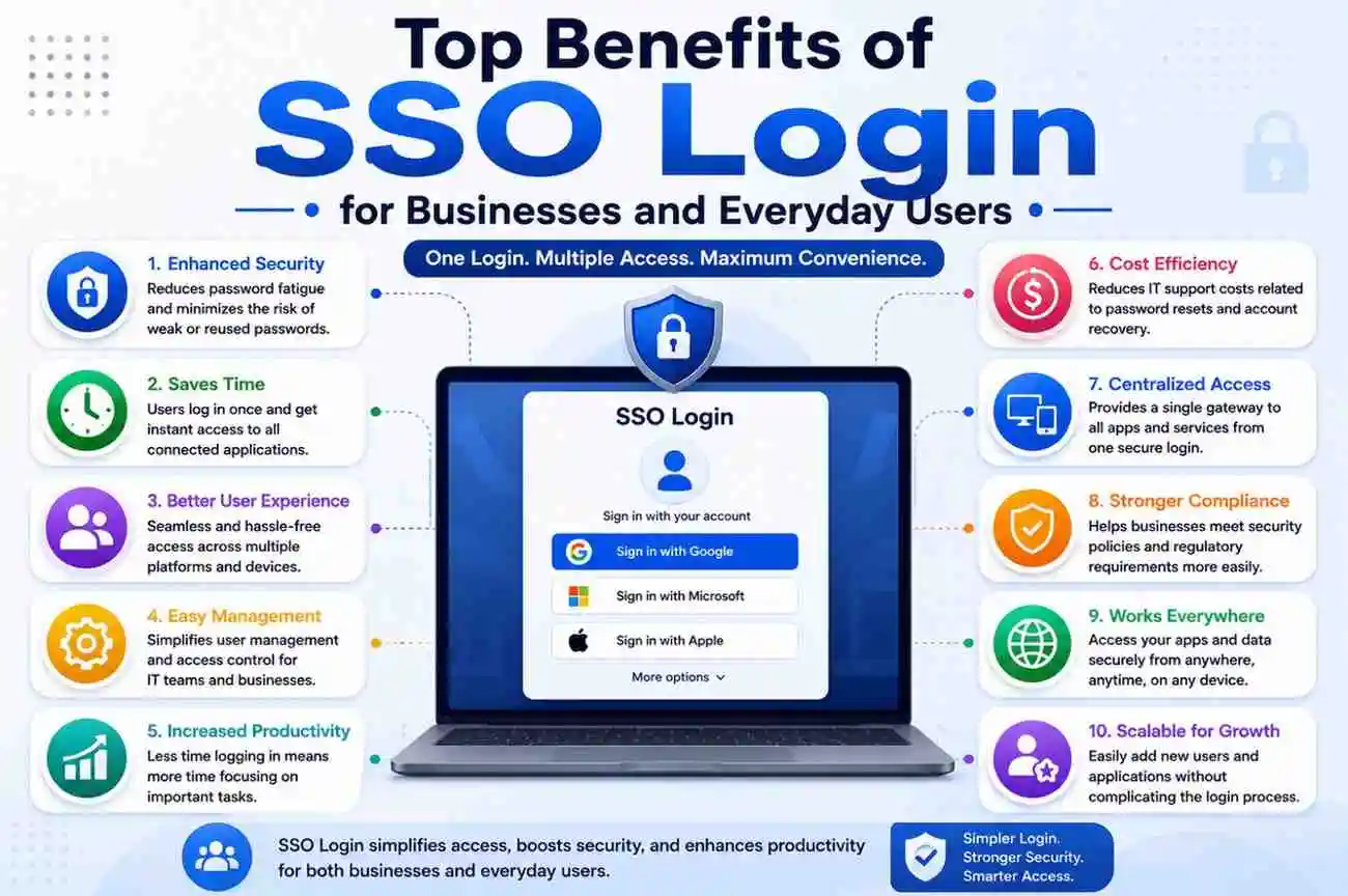 Top Benefits of SSO Login for Businesses and Everyday Users 1 Top Benefits of SSO Login for Businesses and Everyday Users